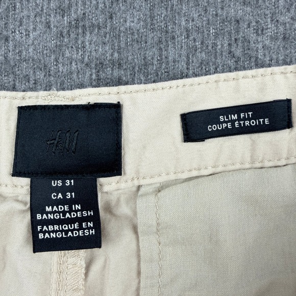 H&M Slim Fit Chino Shorts Men's 31 Beige Tan Cotton Casual Summer 0857448 - Picture 5 of 12